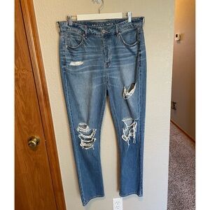 AE ripped low rise tomgirl jeans